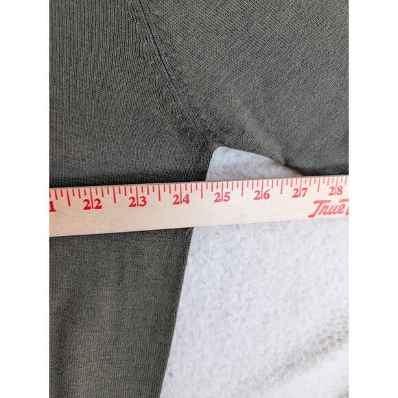 Vintage Norm Thompson Sweater Mens XL Green Silk Blend Ribbed Soft Lightweight - Picture 9 of 16
